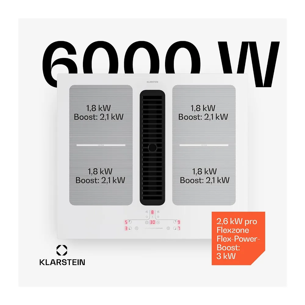 Klarstein Full House Induktionskochfeld mit Dunstabzug 60 cm — 3