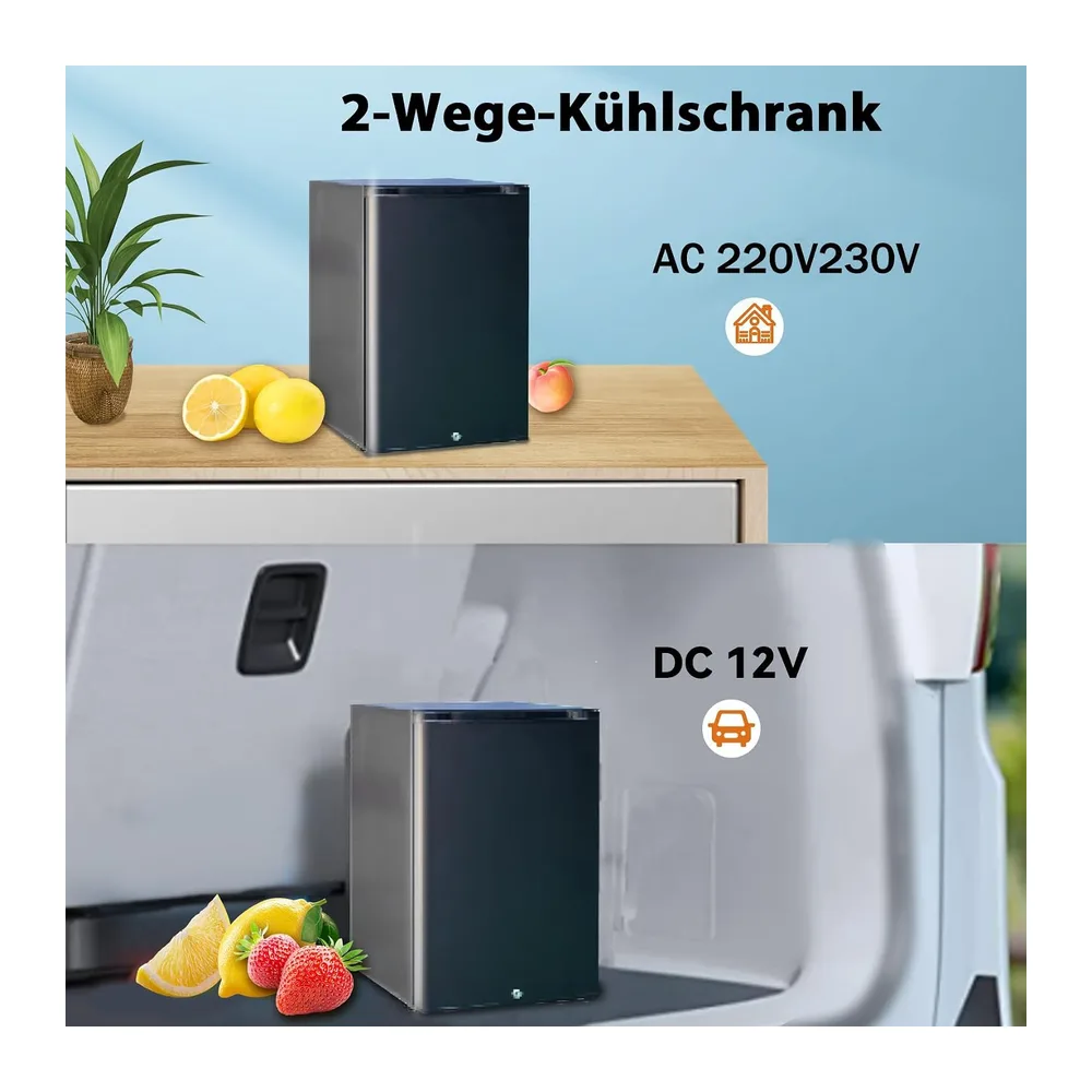 Camping Kühlschrank 12V 230V, Absorber Kühlschrank Camping, 40L Campingkühlschränke, Leiser Kühlschränk für — 2