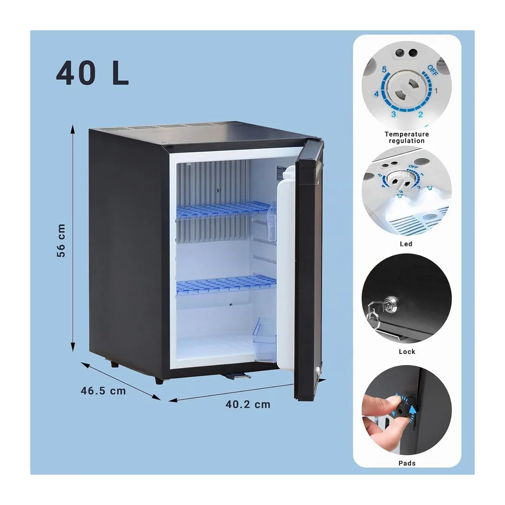 Camping Kühlschrank 12V 230V, Absorber Kühlschrank Camping, 40L Campingkühlschränke, Leiser Kühlschränk für — 3