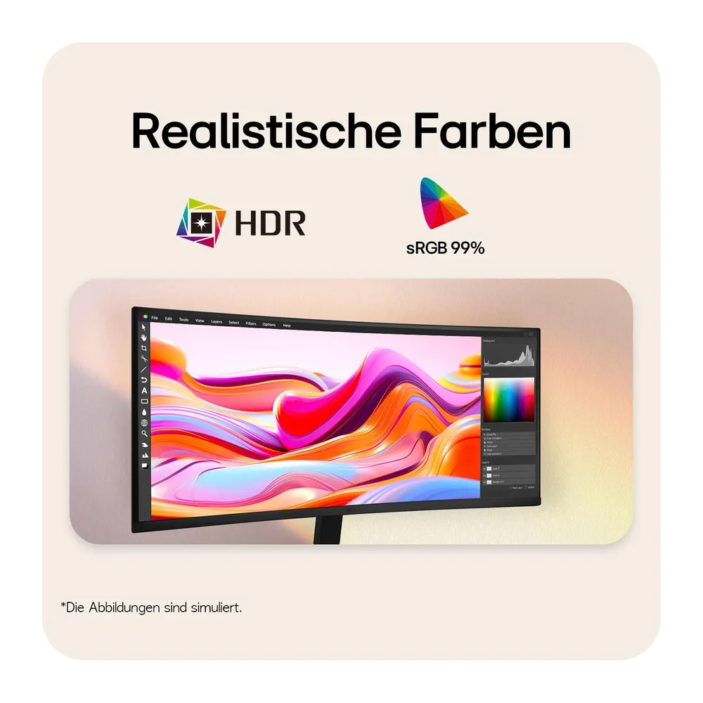 LG UltraWide™ 34U601B-B 34 Zoll 21:9 Curved UWQHD VA Monitor — 2