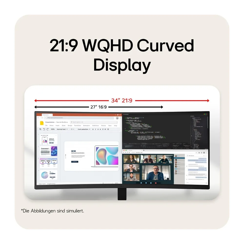 LG UltraWide™ 34U601B-B 34 Zoll 21:9 Curved UWQHD VA Monitor — 4