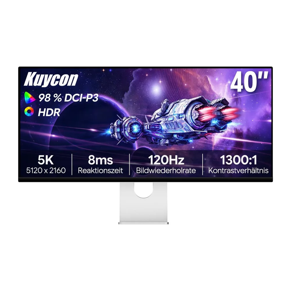 P40K 40'' 5K Monitor 120Hz, IPS 2000:1 Minimalistisch mit Ständer