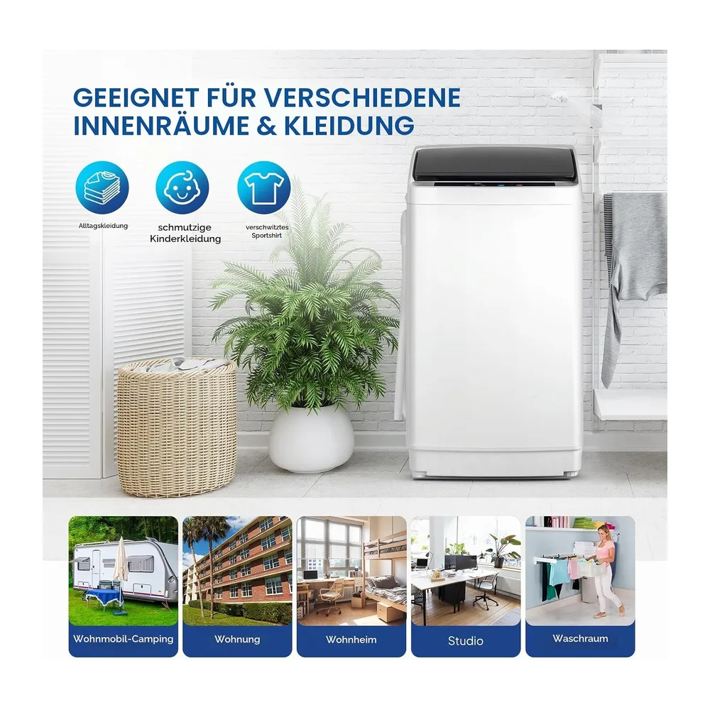 ROVSUN Toplader Waschmaschine 5KG, Waschmaschine Toplader mit 8 Waschprogramm & 5 Wasserstände, Kleine — 2