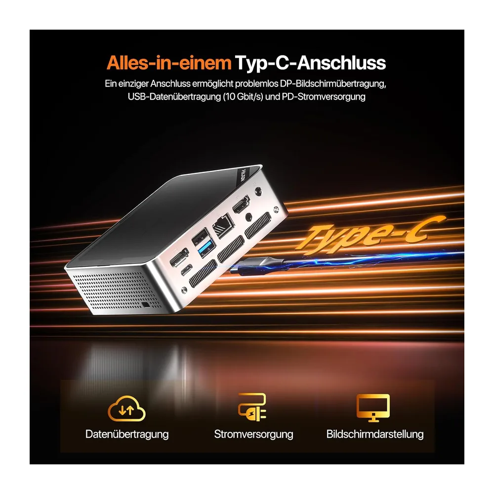 PELADN Mini PC, AMD Ryzen 4300U,8GB DDR4 RAM 256GB SSD — 5