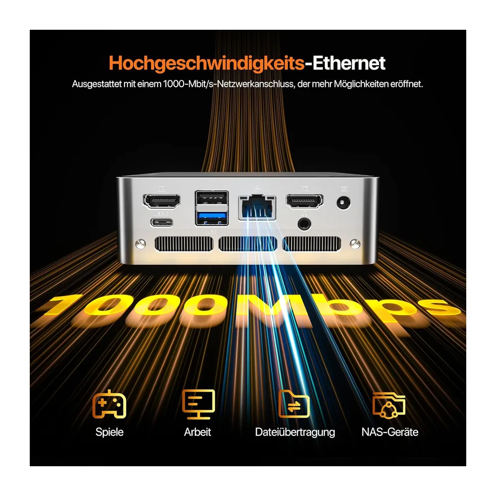 PELADN Mini PC, AMD Ryzen 4300U,8GB DDR4 RAM 256GB SSD — 6