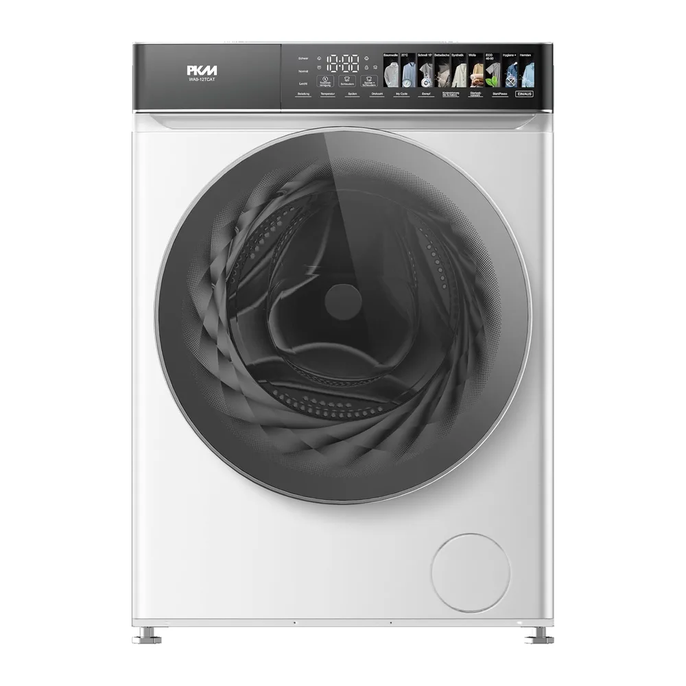 PKM Waschmaschine WA9-12TCAT - Energieeffizienzklasse A, Großes Touch-Display, Steam Funktion, AquaStop, 12