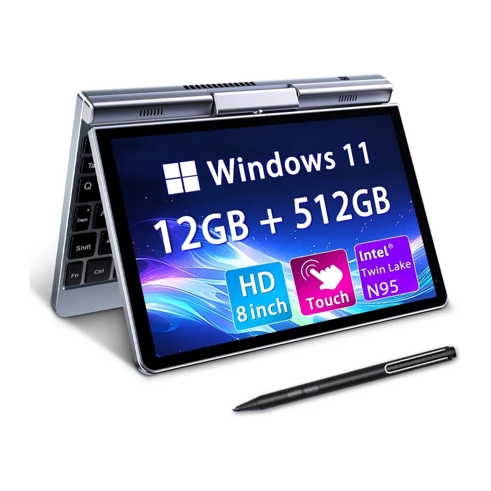 8-Zoll 2-in-1 Mini-Laptop mit QWERTZ-Tastatur — 3