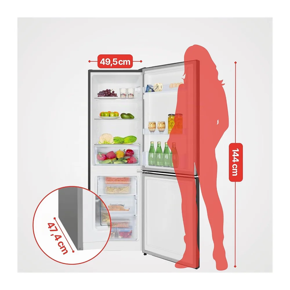 Amica Kühl-Gefrierkombination freistehend 157L FrostControl 144x47,4x49,5 cm LED‑Beleuchtung Elektronische — 3