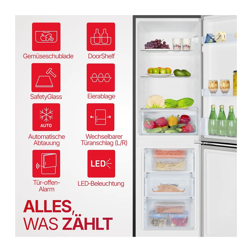 Amica Kühl-Gefrierkombination freistehend 157L FrostControl 144x47,4x49,5 cm LED‑Beleuchtung Elektronische — 4