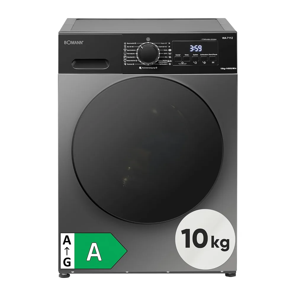 Bomann® Waschmaschine 10kg | 5 Jahre Motor-Garantie | Invertermotor - effizient, leise & langlebig | inkl.