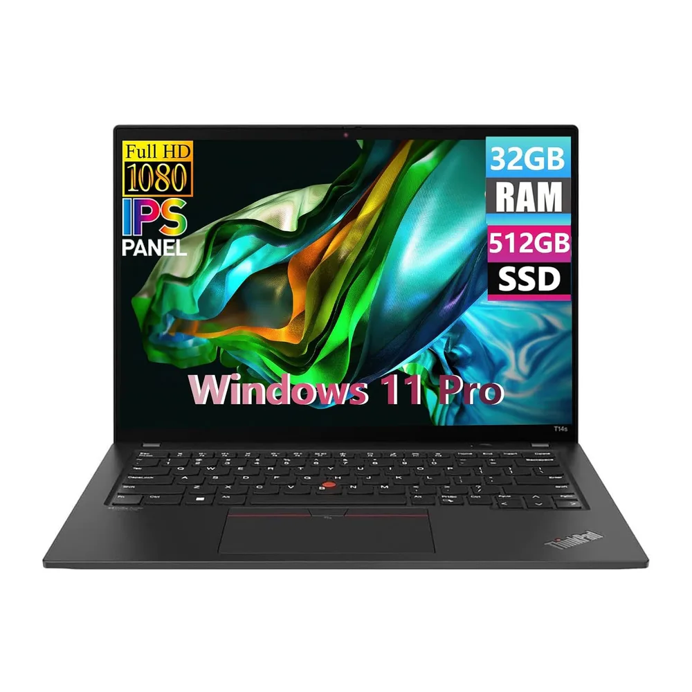 Lenovo ThinkPad T14s Gen 1 Laptop, Intel Core i7-10610U, 14 Zoll FHD (1920 x 1080), 32 GB RAM, 512 GB SSD,