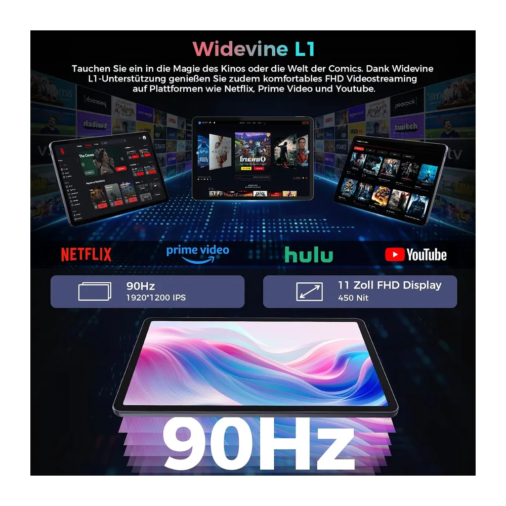 2026 Tablet 11 Zoll Android 16 Tablets, 32GB RAM+128GB ROM/1TB TF, 8000mAh Tablet Octa-Core 1920 * 1200 IPS, — 4