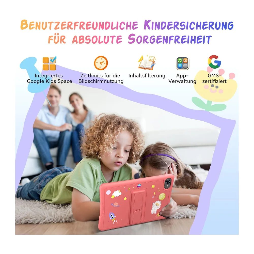 Kinder Tablet 10 Zoll, Android 16 Kinder Tablet ab 3-14 Jahre, 16GB(4+12) RAM + 64GB ROM(2TB Erweiterbar), — 3