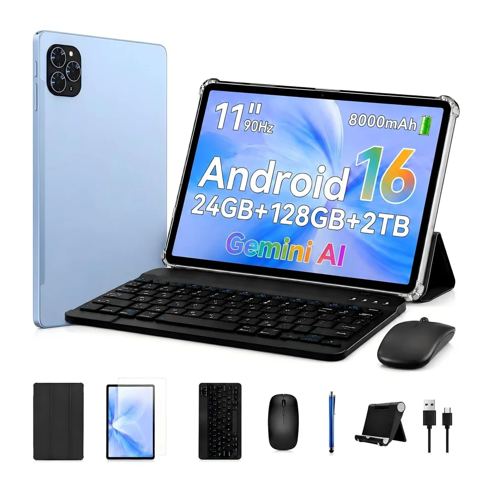Tablet 11 Zoll Android 16, 24GB RAM + 128GB ROM, FHD IPS Display