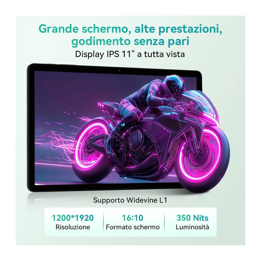 Tablet 11 Zoll Android 16, 24GB RAM + 128GB ROM, FHD IPS Display — 4