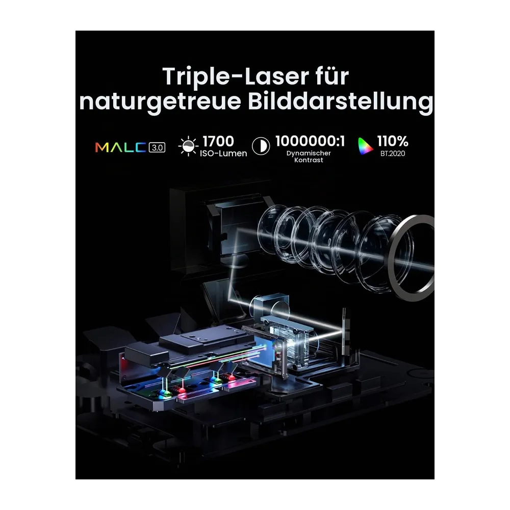 JMGO N1S 4K UHD Mini Beamer, Triple Laser Projektor 1700 ISO Lumen, Netflix — 3