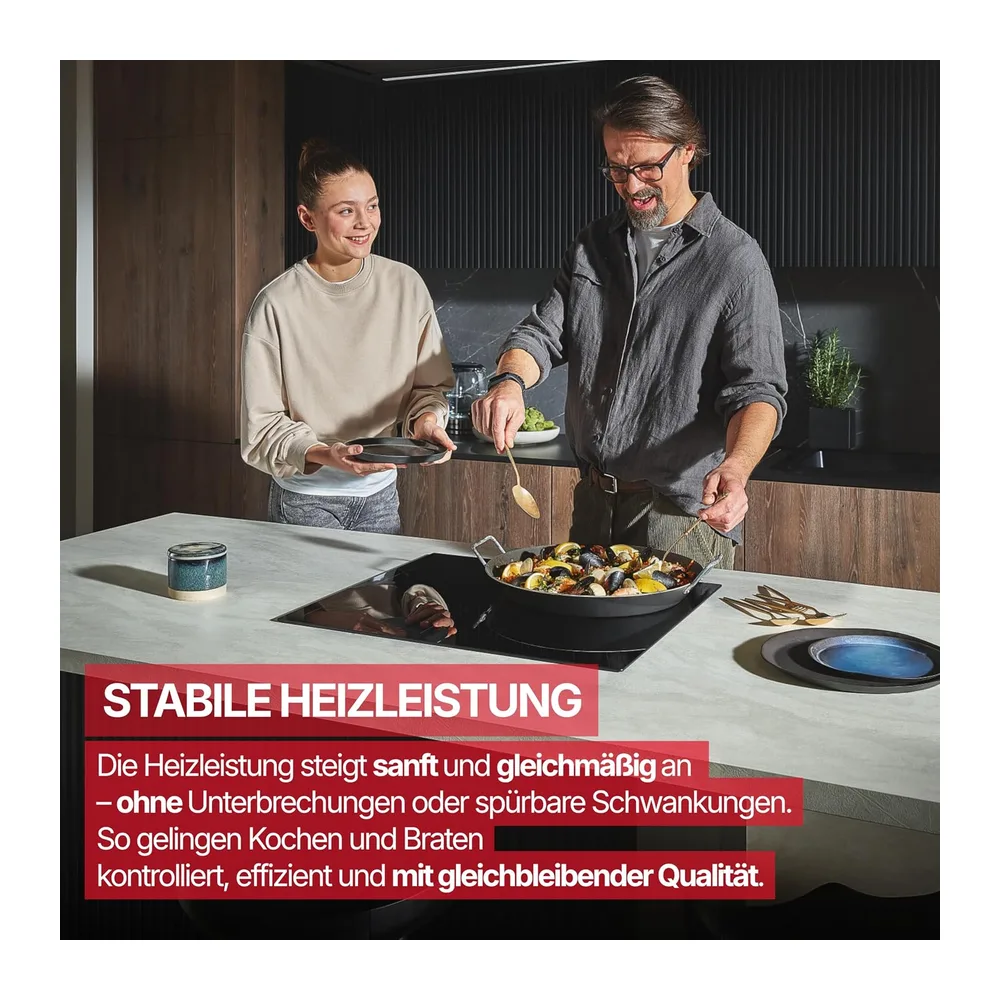 Amica Einbauherd Set 60 cm 77 L Induktion Schwarzglas ABES 95510 S [Energieklasse A] — 5