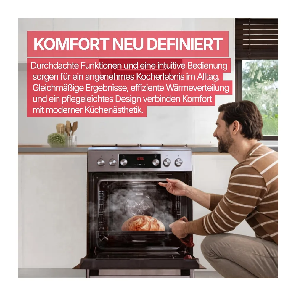Amica Einbaubackofen 68 L 59,5x59,5x57,5 cm Steam Clean ABE 94110 S [Energieklasse A] — 3