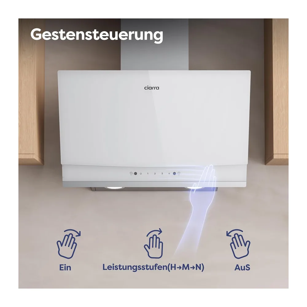 CIARRA A+++ CBCW6736A Dunstabzugshaube 60 cm 710 m³/h mit Gestensteuerung [Energieklasse E] — 5