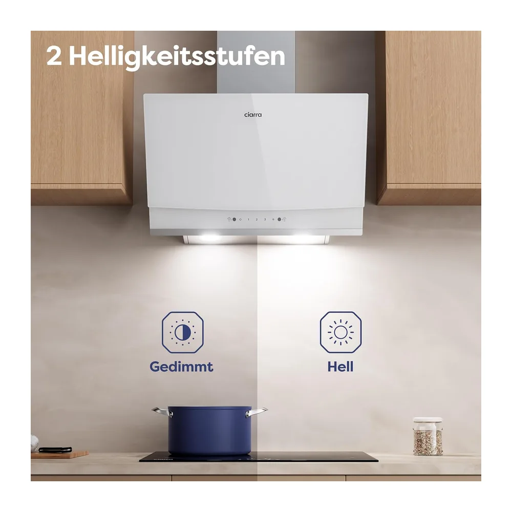 CIARRA A+++ CBCW6736A Dunstabzugshaube 60 cm 710 m³/h mit Gestensteuerung [Energieklasse E] — 6