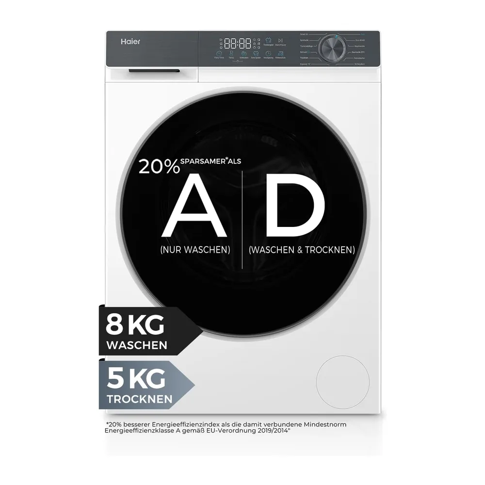 Haier Waschtrockner 8/5kg G3 Serie HWD80-BP14637T [Energieklasse D]