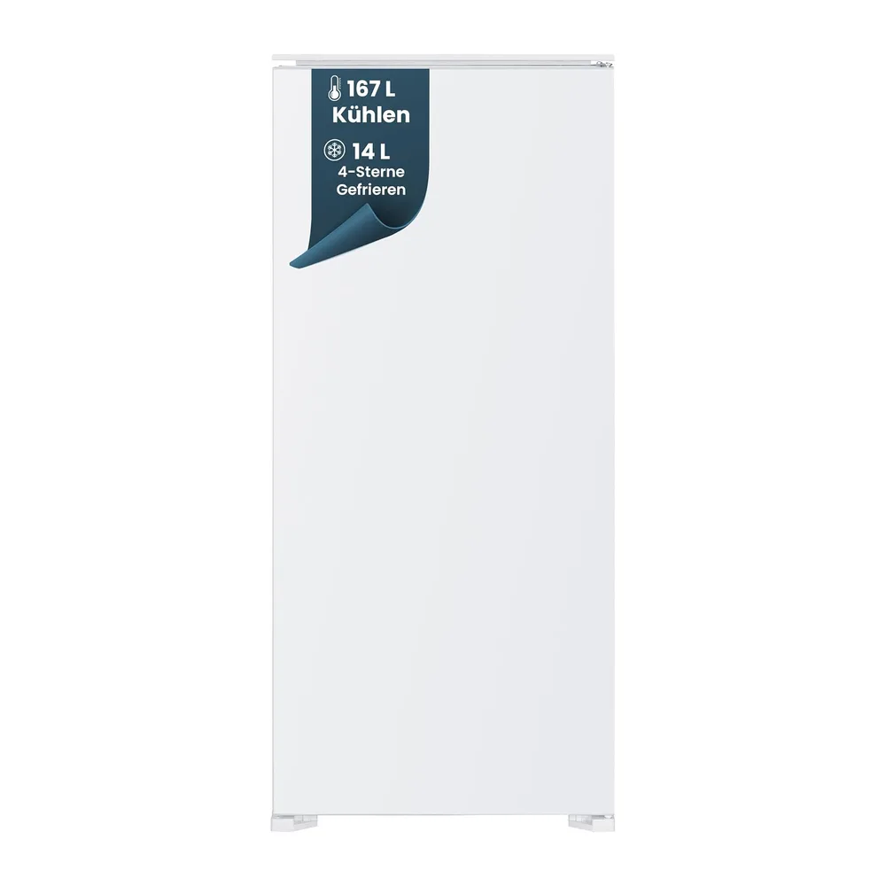 homeX CFB1811E Einbaukühlschrank mit Gefrierfach 122cm Nische 181 Liter [Energieklasse E]