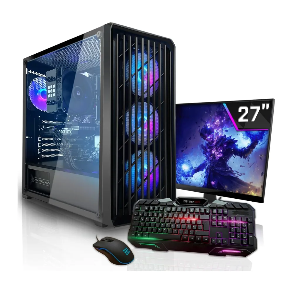 SYSTEMTREFF Gaming Komplett PC Set - AMD Ryzen 7 5700X - RTX 5060 8GB