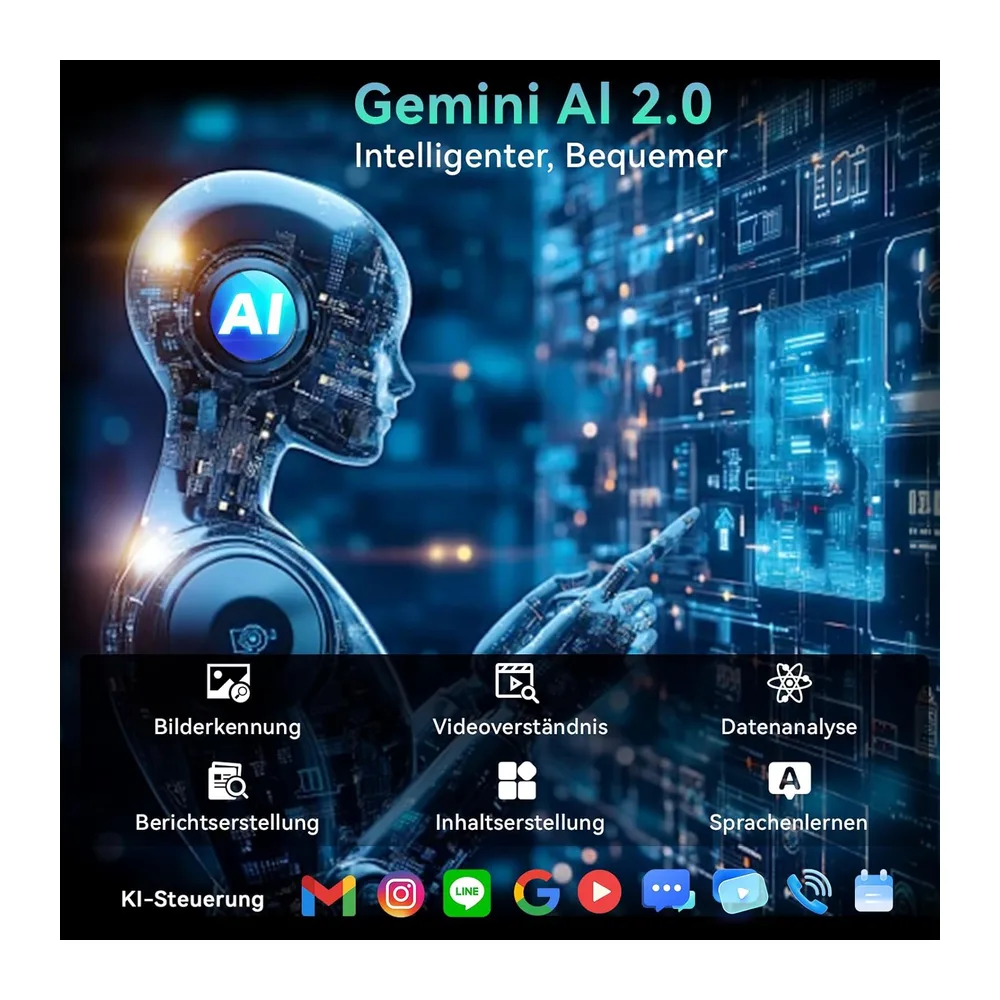 Tablet 11 Zoll mit Gemini AI, Android 16 Tablet mit Hülle, Maus & Tastatur, Octa-Core, 32 GB RAM + 256 GB ROM — 2