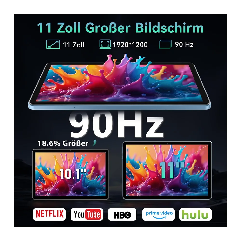 Tablet 11 Zoll mit Gemini AI, Android 16 Tablet mit Hülle, Maus & Tastatur, Octa-Core, 32 GB RAM + 256 GB ROM — 5