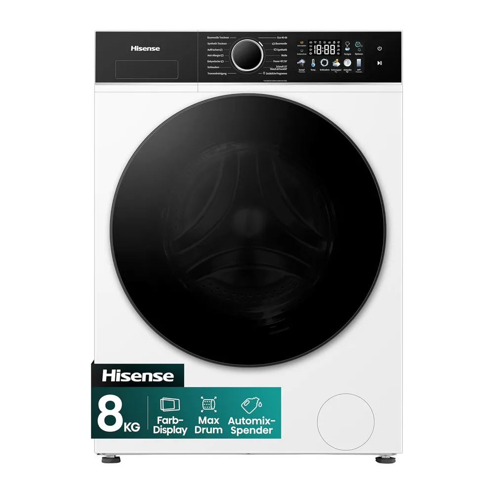 Hisense WD3I8043BWF2 Waschtrockner /8 KG /1400 U-Min/ConnectLife /18 Programme/iFit/Max