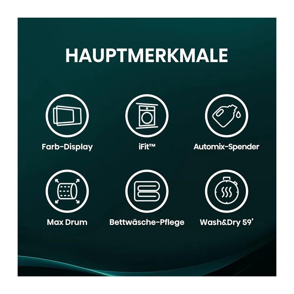 Hisense WD3I8043BWF2 Waschtrockner /8 KG /1400 U-Min/ConnectLife /18 Programme/iFit/Max — 3