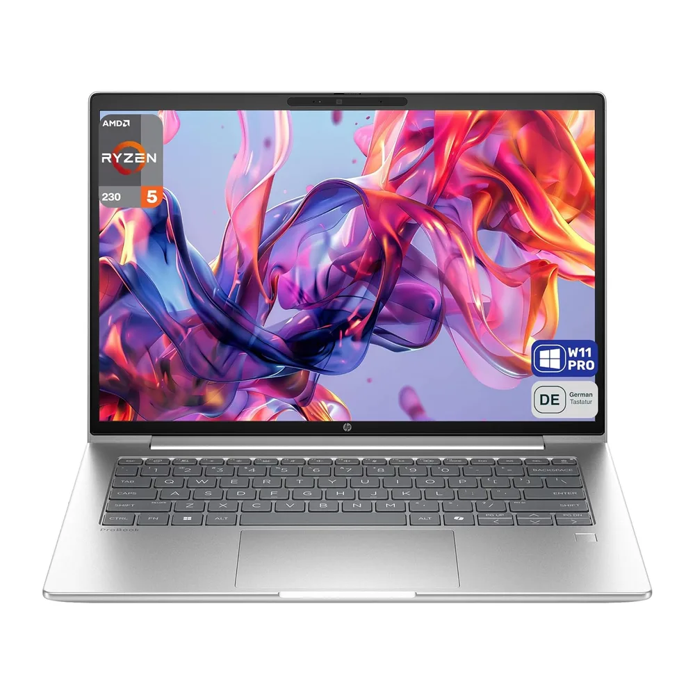 HP ProBook 4 G1a 14 Business Laptop, AMD Ryzen 5 230, 14" WUXGA IPS (1920x1200), 16 GB DDR5 RAM, 512 GB SSD,