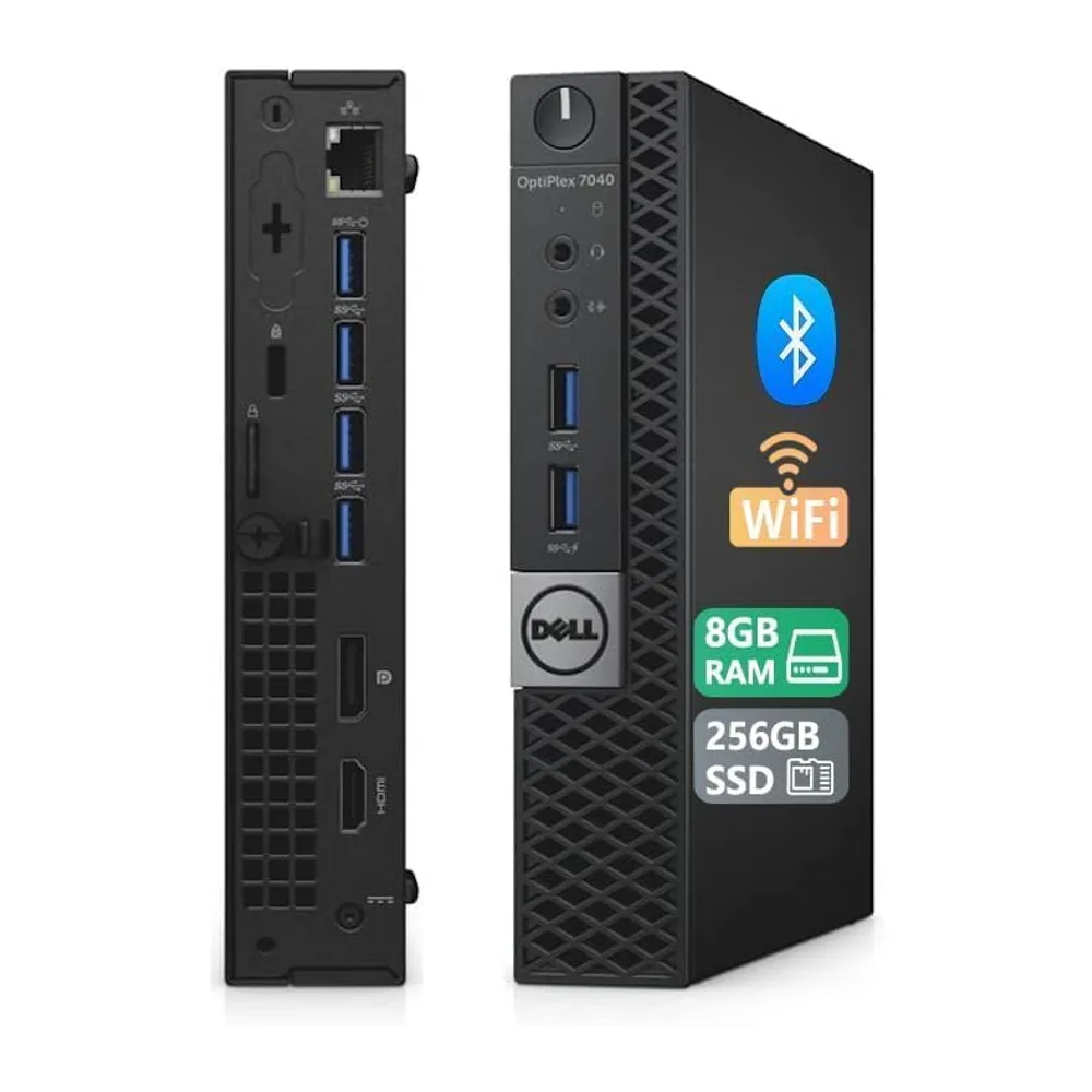 Dell Optiplex 7040 Mini Desktop-PC, Intel Core i5-6500, 8 GB RAM, 256 GB SSD, WiFi, Bluetooth, US-Layout,