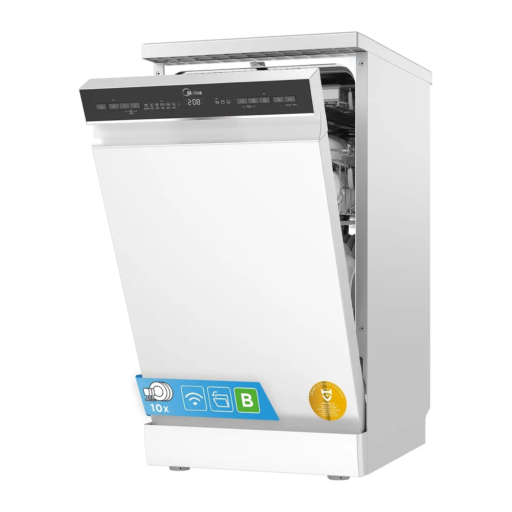 Midea Geschirrspüler 45 cm Freistehend & Unterbaufähig 10 Maßgedecke EEK B [Energieklasse B]