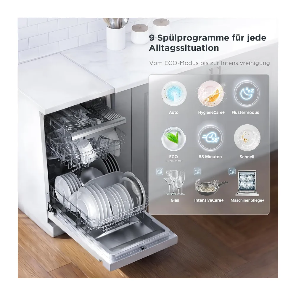 Midea Geschirrspüler 45 cm Freistehend & Unterbaufähig 10 Maßgedecke EEK B [Energieklasse B] — 3