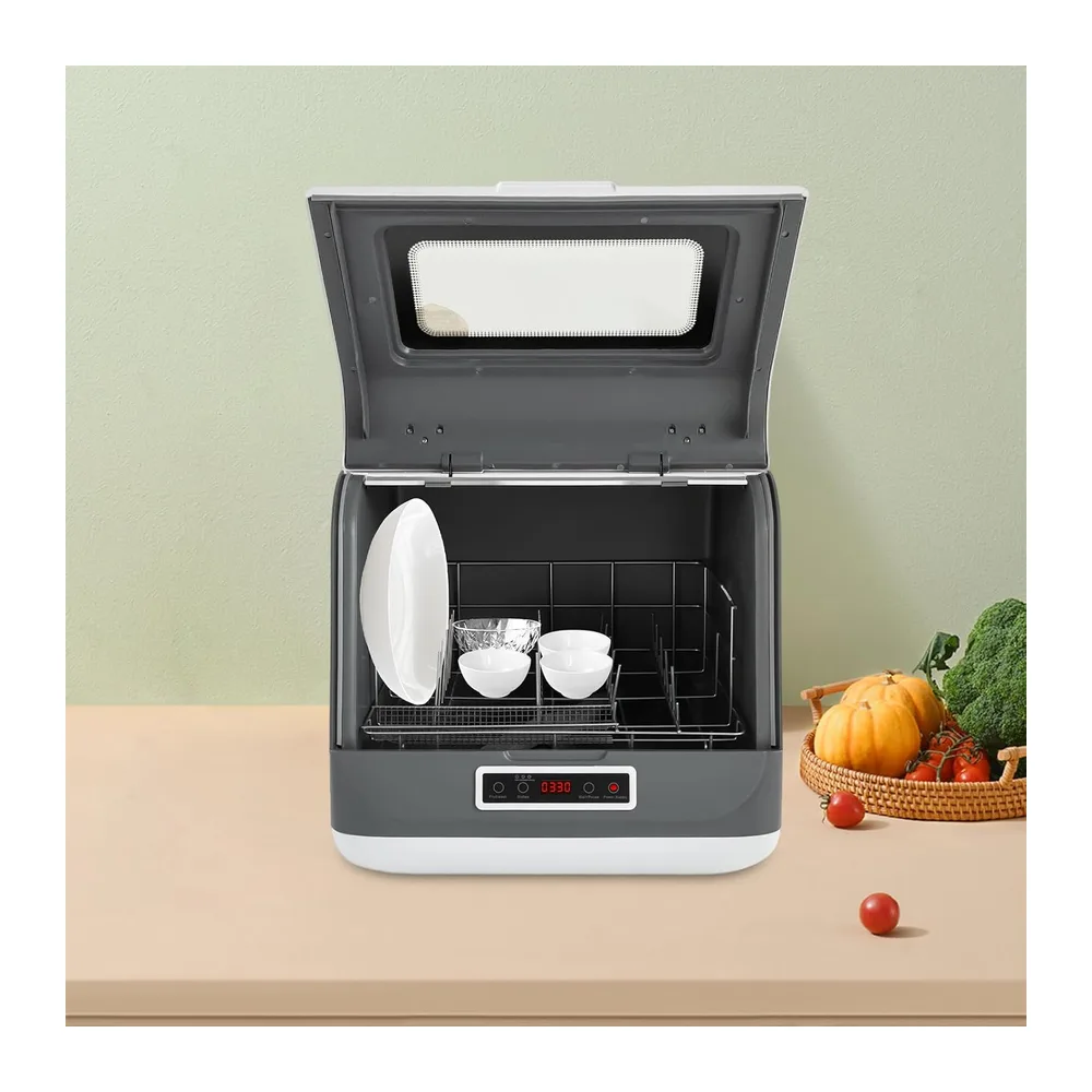 Tischgeschirrspüler 800W 3 Programme, kompakte Mini Spülmaschine ohne Wasseranschluss, 360° Sprühreinigung, — 3
