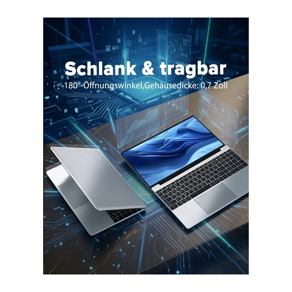 Molegar 2026 Laptop 15.6 Zoll,8GB RAM 256GB SSD,N5100 Prozessor,FHD Display,Notebook mit Beleuchtete Tastatur — 6
