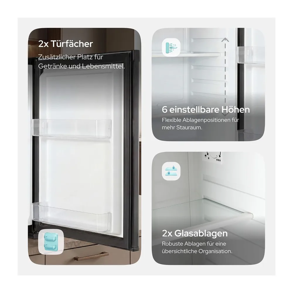Arebos Mini Kühlschrank 40L | leise Minibar & Getränkekühlschrank | abschließbar mit LED & Temperaturregelung — 5
