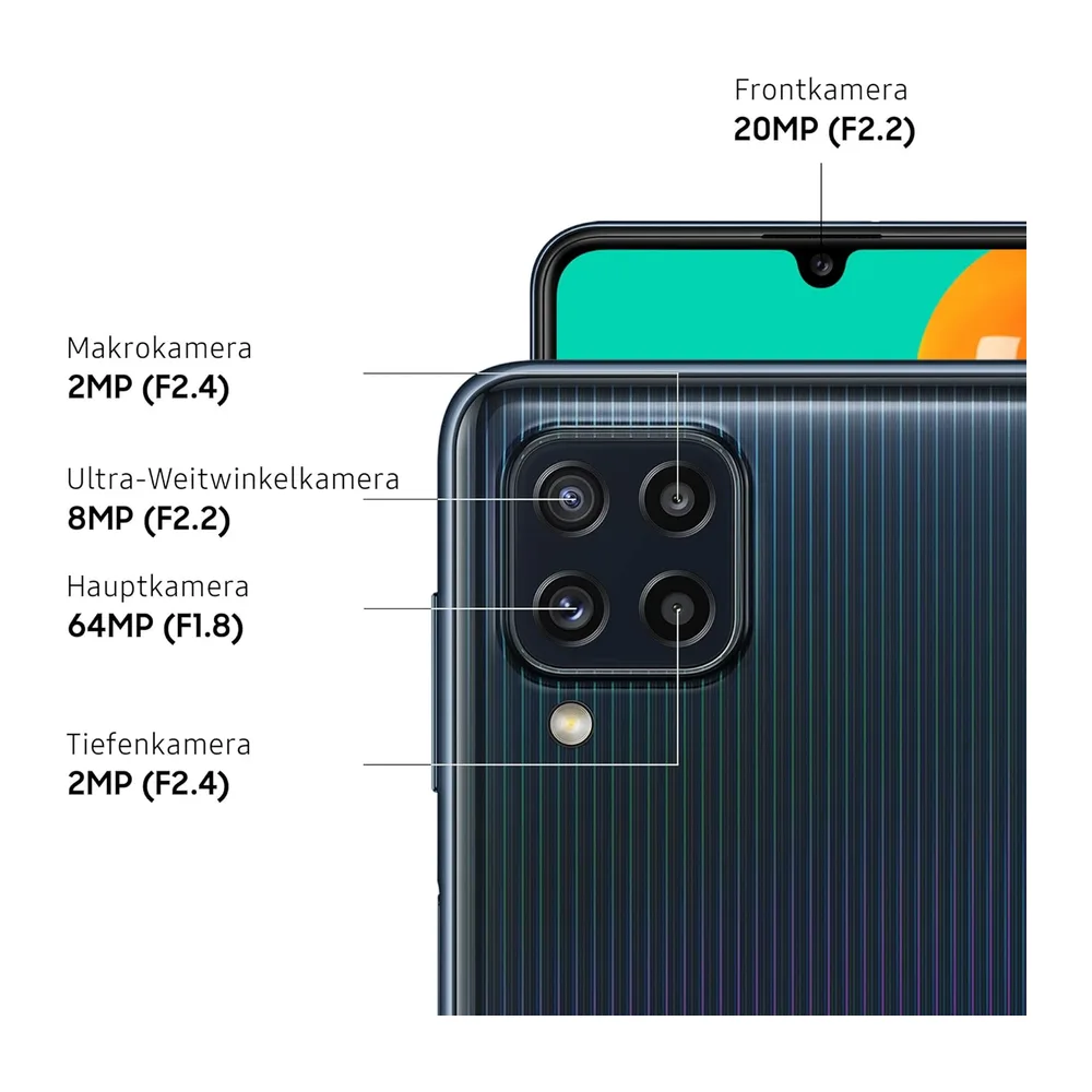 Smartphone Samsung Galaxy M32 Sm M325f 128 Gb Dual Sim 6.4" 4g Lte Wifi Quattro Fotocamere Octa Core Nero — 3