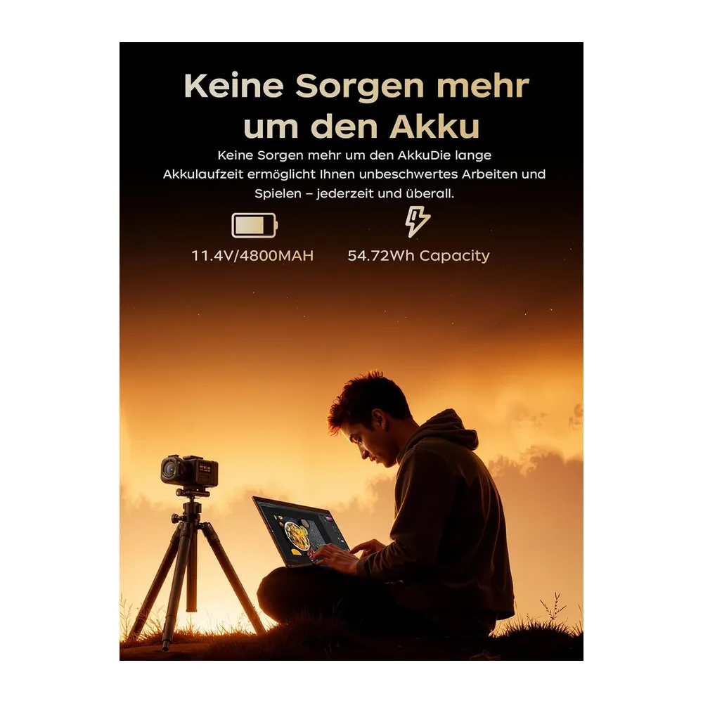 16-Zoll-FHD-Laptop, Ryzen R2544-Prozessor mit bis zu 3,7 GHz, 16 GB RAM, 512 GB M.2-SSD, — 6