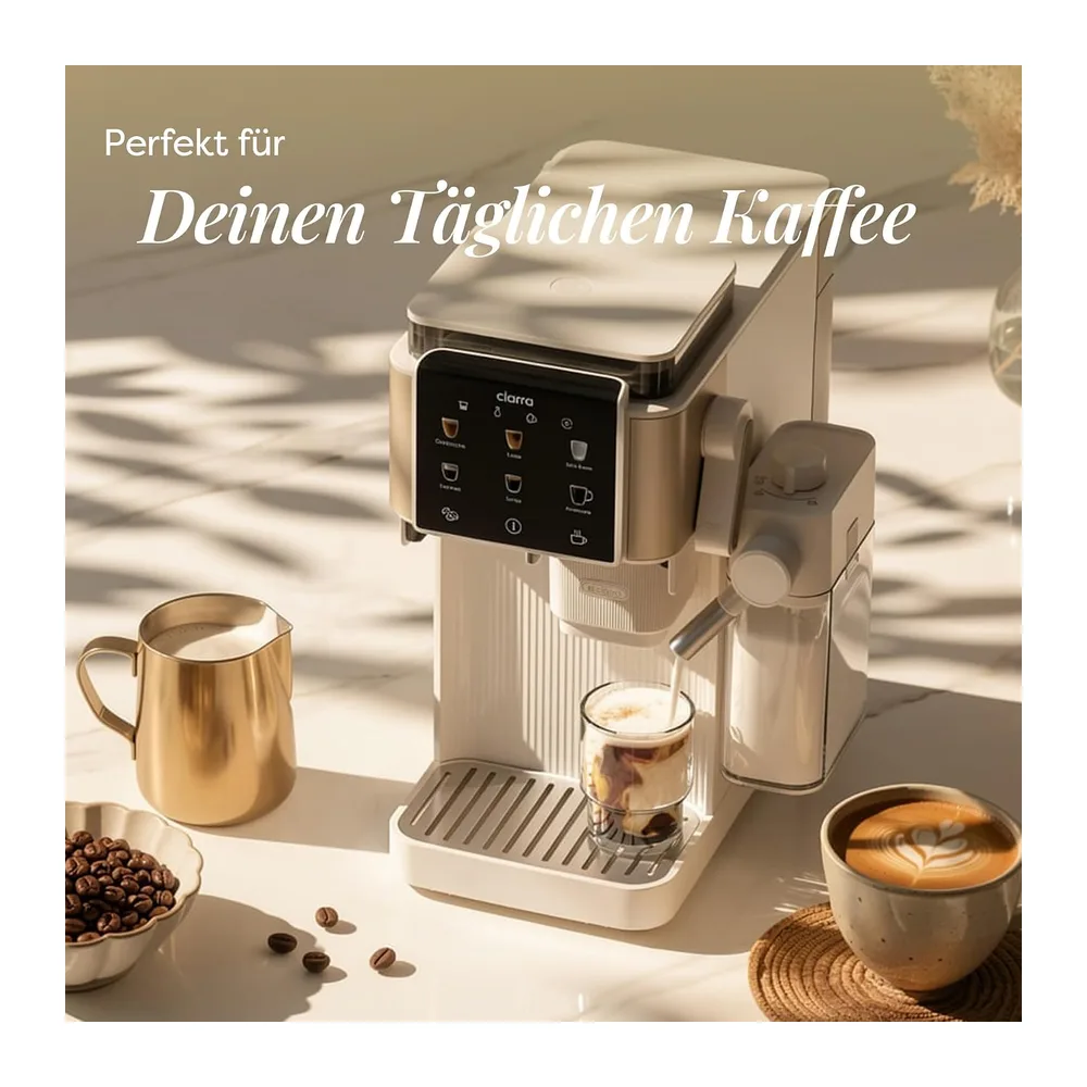 CIARRA CBSACM-D6 Kaffeemaschine mit Mahlwerk und Milchaufschäumer 15 Bar — 2
