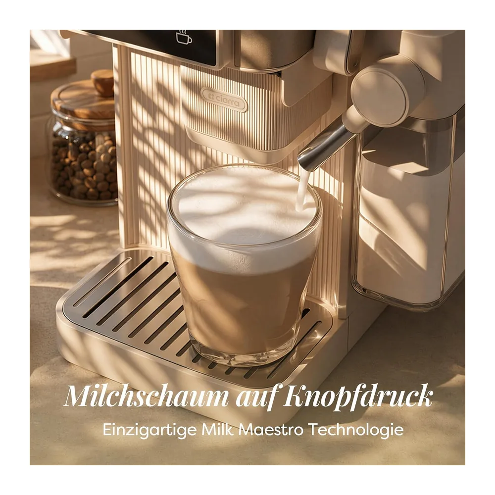 CIARRA CBSACM-D6 Kaffeemaschine mit Mahlwerk und Milchaufschäumer 15 Bar — 4