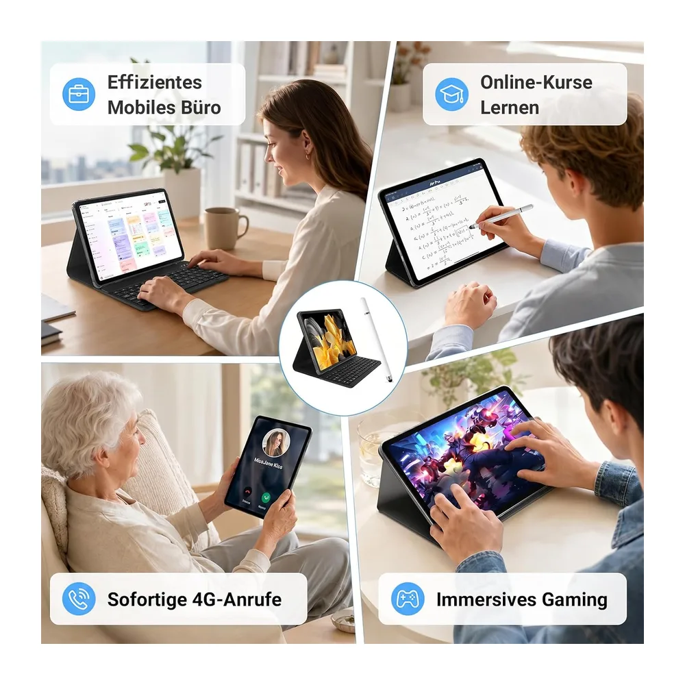 TABWEE 12 Zoll Tablet mit Tastatur und Stift — 3