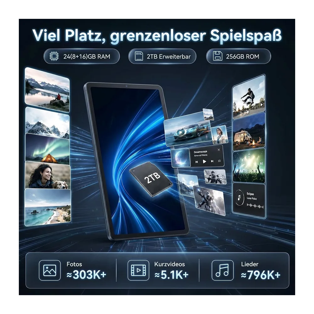 TABWEE Android 16 Tablet mit Tastatur und Stift — 4