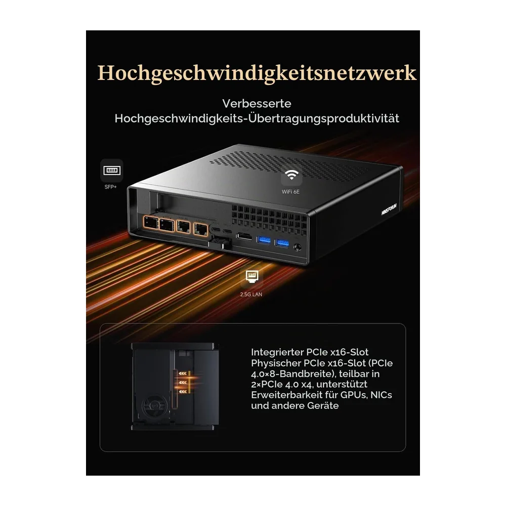 MINIS FORUM MS-A2 Mini PC, AMD Ryzen 9 9955HX (16 Kerne/32 Threads, bis zu 5,4 GHz), 32 GB DDR5, 2 TB SSD, — 4