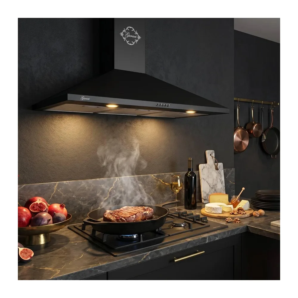 Gurari Dunstabzugshaube 90 cm GCH C 147 BL 9 N • Wandhaube Schwarz • Leistungsstarker Motor 1000 m³/h • — 6