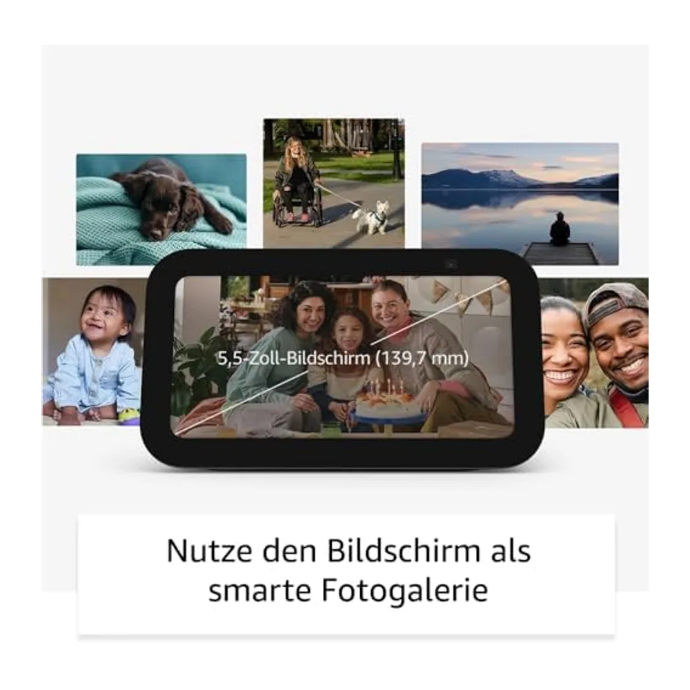 Echo Show 5 (Neueste Generation), Weiß + Ring Außenkamera Plus Akku (Outdoor Camera Plus neueste generation), — 5