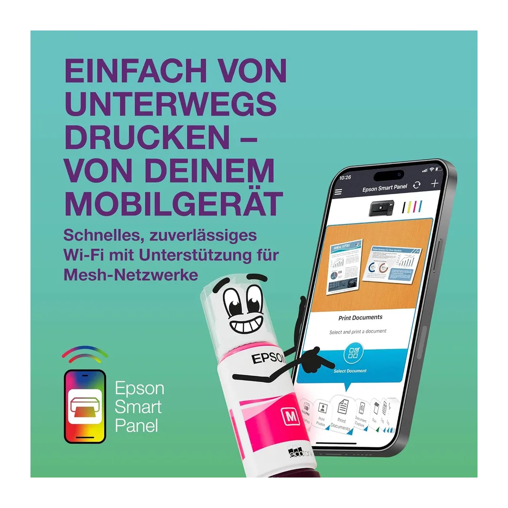 Epson EcoTank ET-2926 | Für vielbeschäftigte Haushalte | Wi-Fi | A4 | Drucken, Kopieren, Scannen | LC-Display — 6