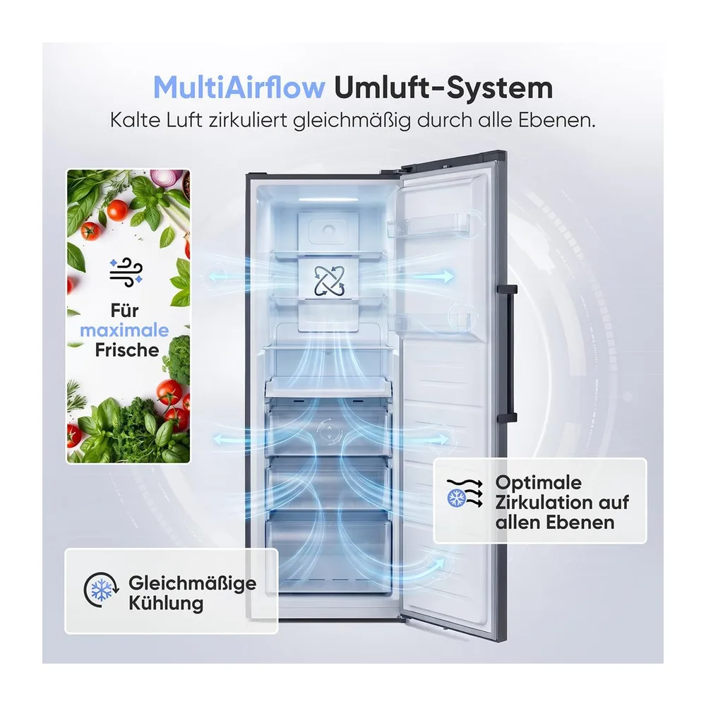 Bomann® Gefrierschrank Nofrost | Energieklasse D | 185cm | MultiAirflow | 5 Jahre Kompressor-Garantie | -14°C — 4