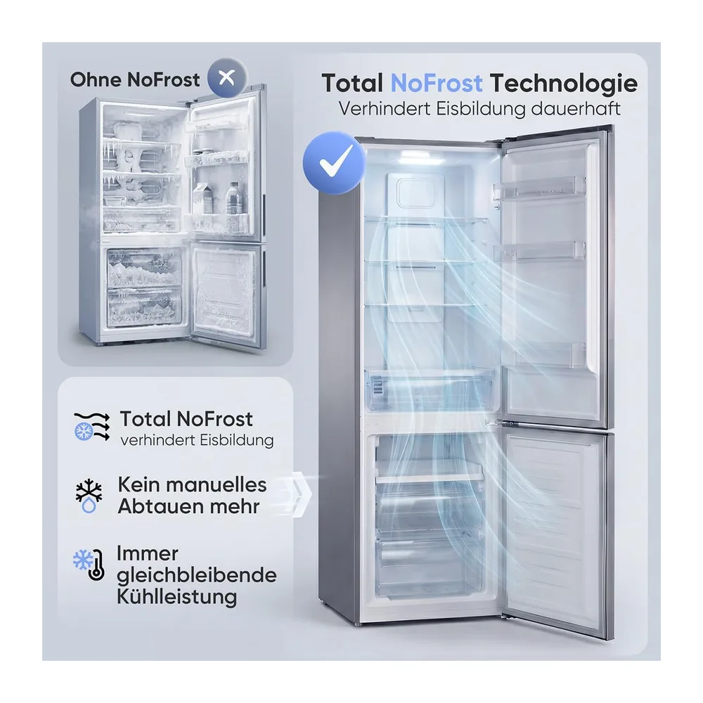 Bomann® Kühlschrank mit Gefrierfach | Energieklasse C | 181cm | NoFrost | 5 Jahre Kompressor-Garantie | Kühl — 2